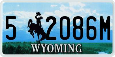 WY license plate 52086M