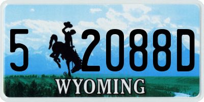 WY license plate 52088D