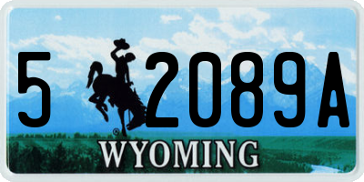WY license plate 52089A