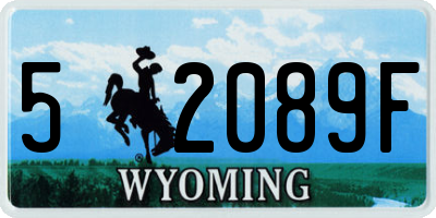 WY license plate 52089F