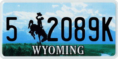 WY license plate 52089K