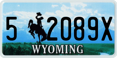WY license plate 52089X
