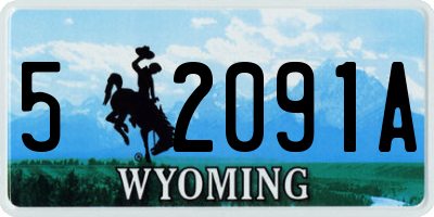 WY license plate 52091A