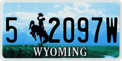 WY license plate 52097W