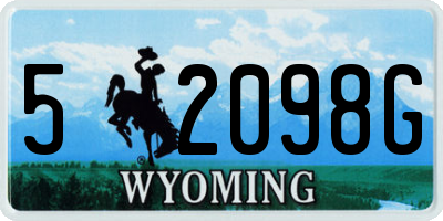 WY license plate 52098G