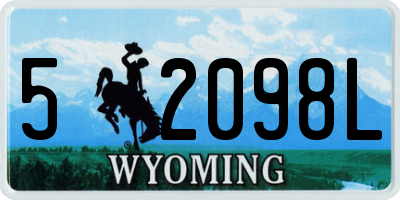 WY license plate 52098L