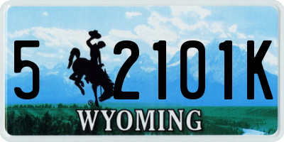 WY license plate 52101K