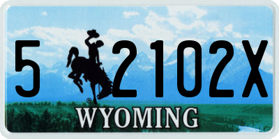 WY license plate 52102X