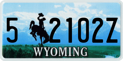 WY license plate 52102Z