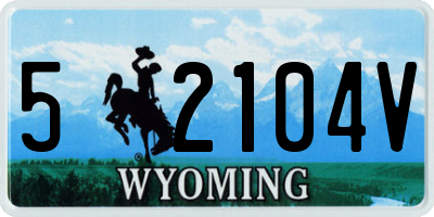 WY license plate 52104V
