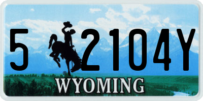WY license plate 52104Y