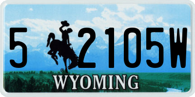 WY license plate 52105W