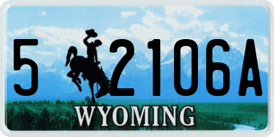 WY license plate 52106A