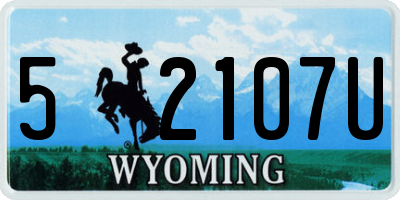 WY license plate 52107U