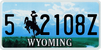 WY license plate 52108Z