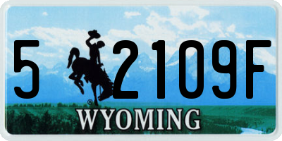 WY license plate 52109F