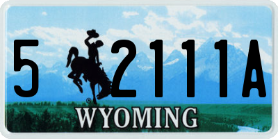 WY license plate 52111A