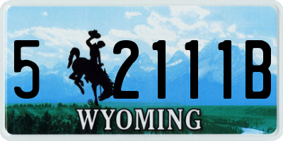 WY license plate 52111B