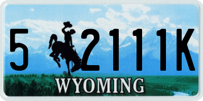 WY license plate 52111K