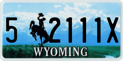 WY license plate 52111X