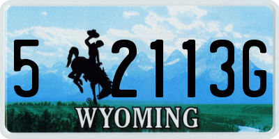 WY license plate 52113G