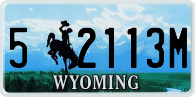 WY license plate 52113M