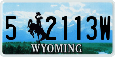 WY license plate 52113W