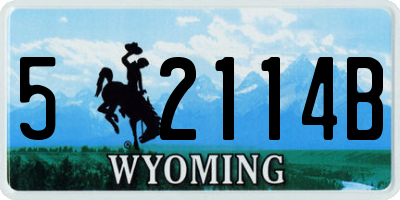 WY license plate 52114B