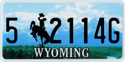 WY license plate 52114G