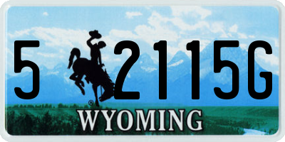 WY license plate 52115G
