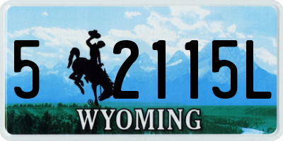 WY license plate 52115L