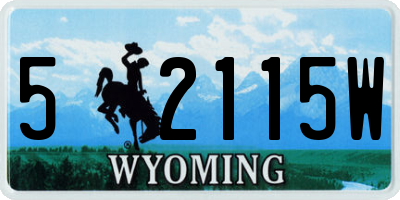 WY license plate 52115W