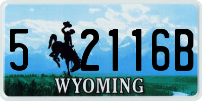 WY license plate 52116B