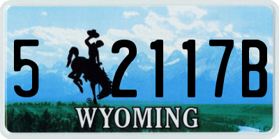 WY license plate 52117B