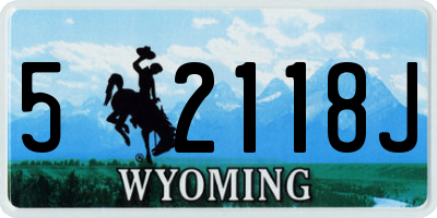 WY license plate 52118J