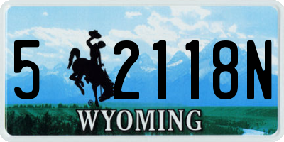 WY license plate 52118N
