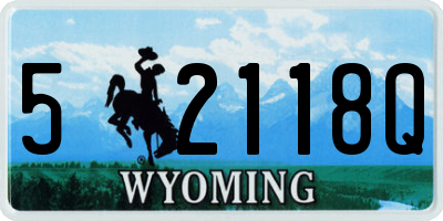 WY license plate 52118Q