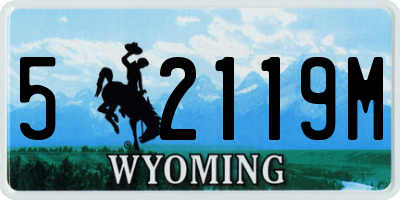 WY license plate 52119M