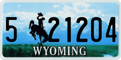 WY license plate 521204