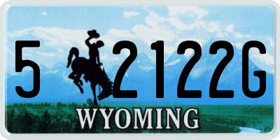 WY license plate 52122G