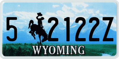WY license plate 52122Z