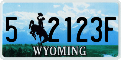 WY license plate 52123F