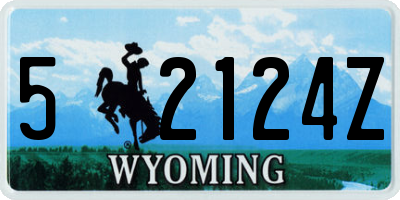 WY license plate 52124Z