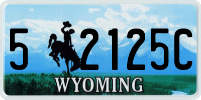 WY license plate 52125C