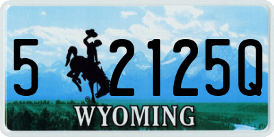 WY license plate 52125Q