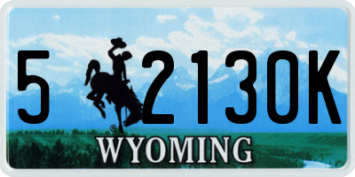 WY license plate 52130K