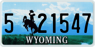 WY license plate 521547