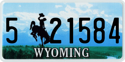 WY license plate 521584