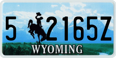 WY license plate 52165Z