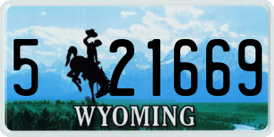 WY license plate 521669